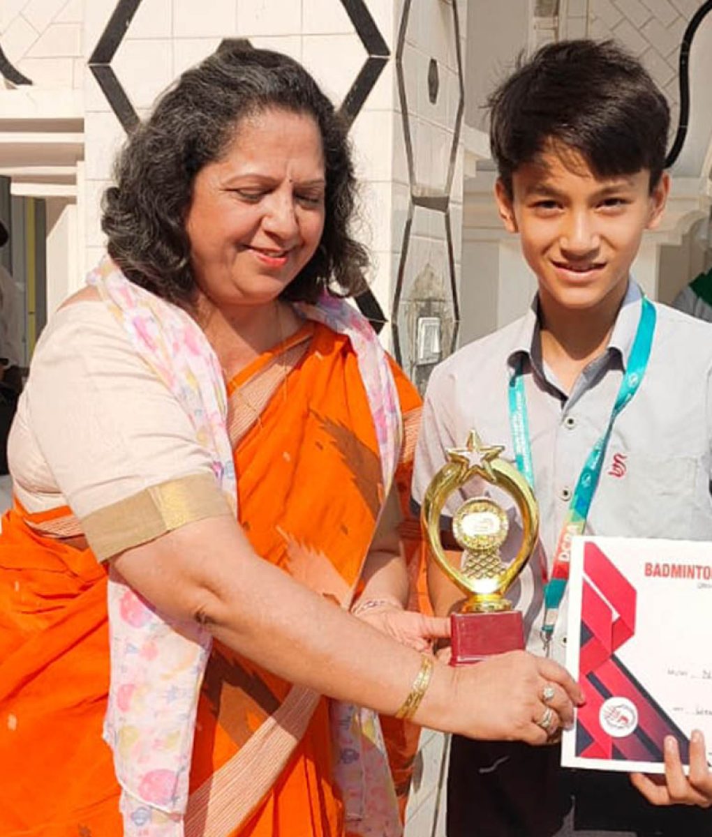 Nishal  Open delhi state badminton tournament  First position